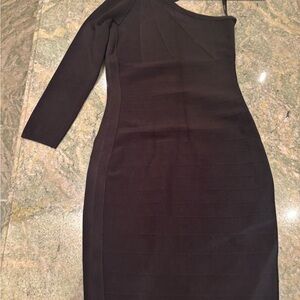 Marciano Black Asymmetrical Mini Dress